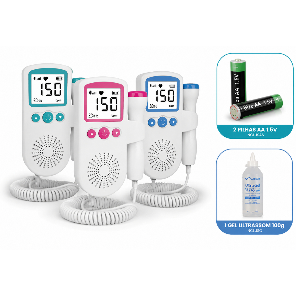 Kit Sonar Fetal Doppler Monitor Frequência Cardí