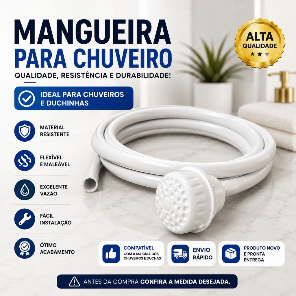 Mangueira e Chuveirinho Para Chuveiro Flexível Ba