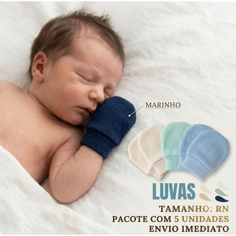 Kit 5 pares de luva De bebê recém-nascido super 