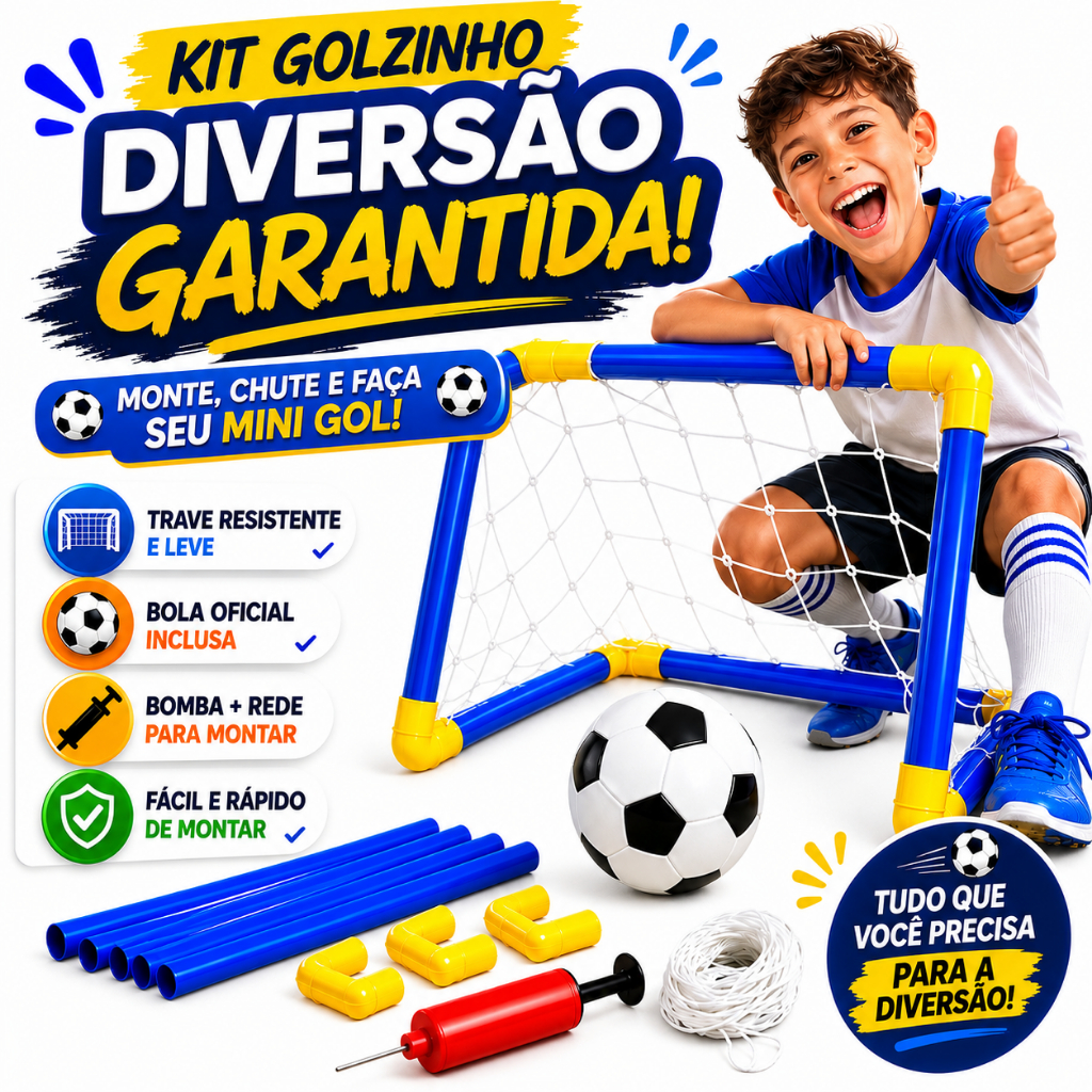 Kit Golzinho Infantil Completo Futebol Criança co