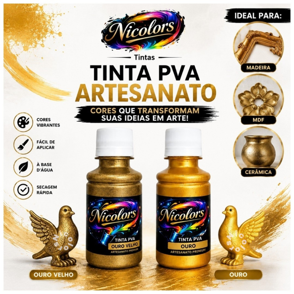 Tinta Metálica Ouro e Ouro Velho – Para Ge