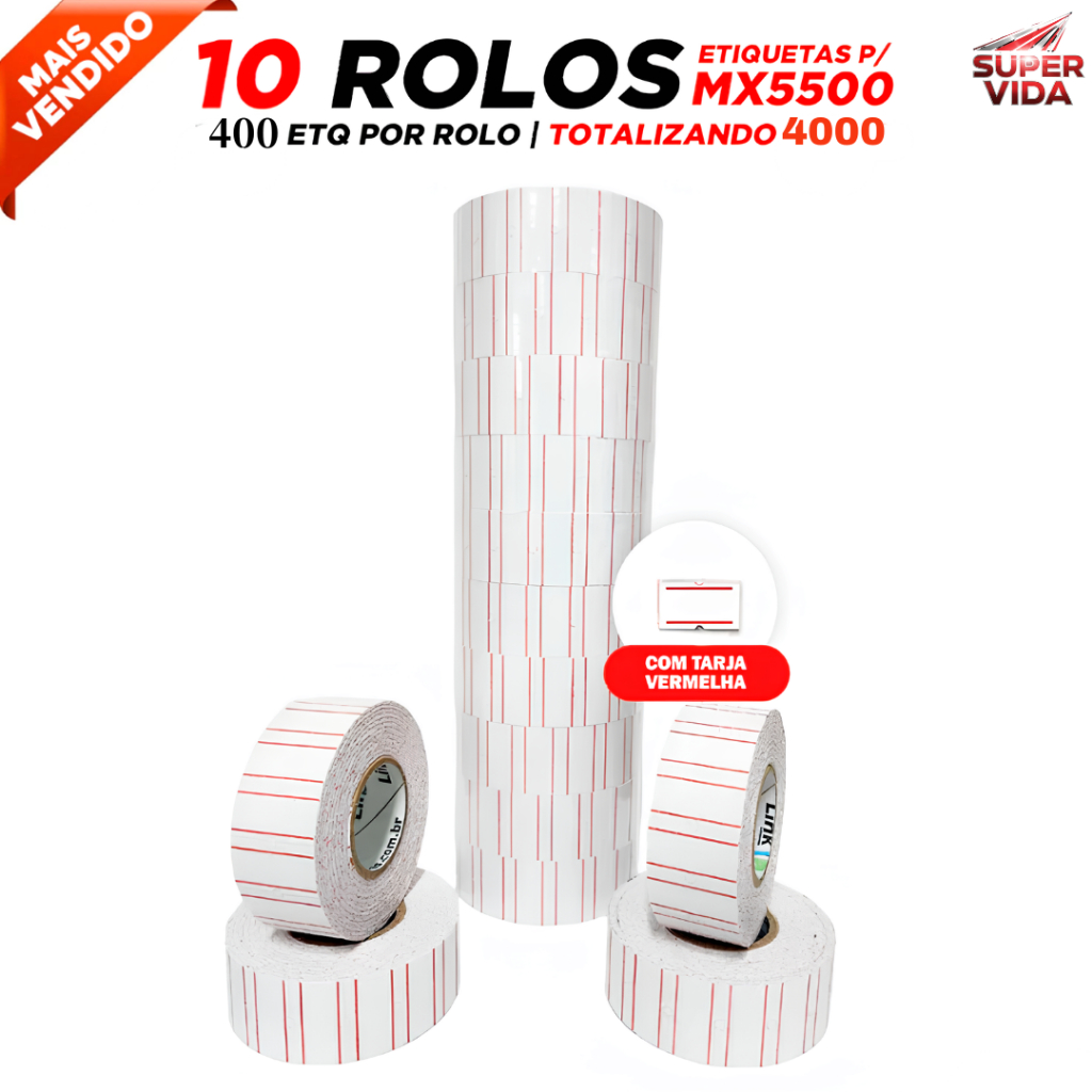 Etiquetas de Preço para Etiquetadora 10 Rolos 400