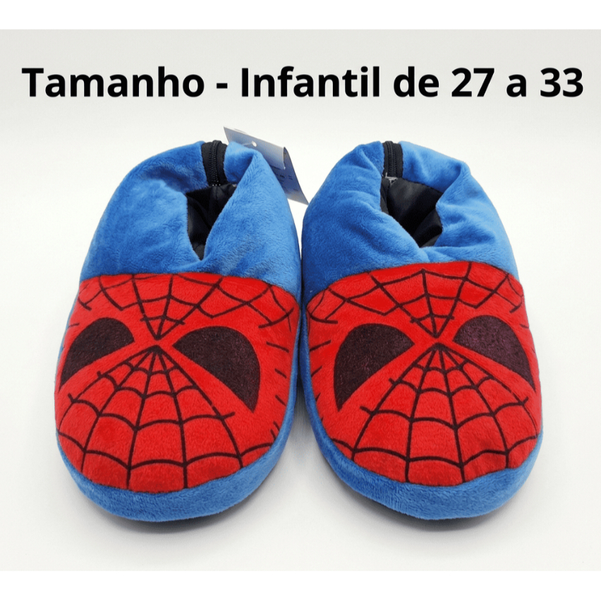 Pantufa Infantil Homem Aranha Quentinha Macia Anti