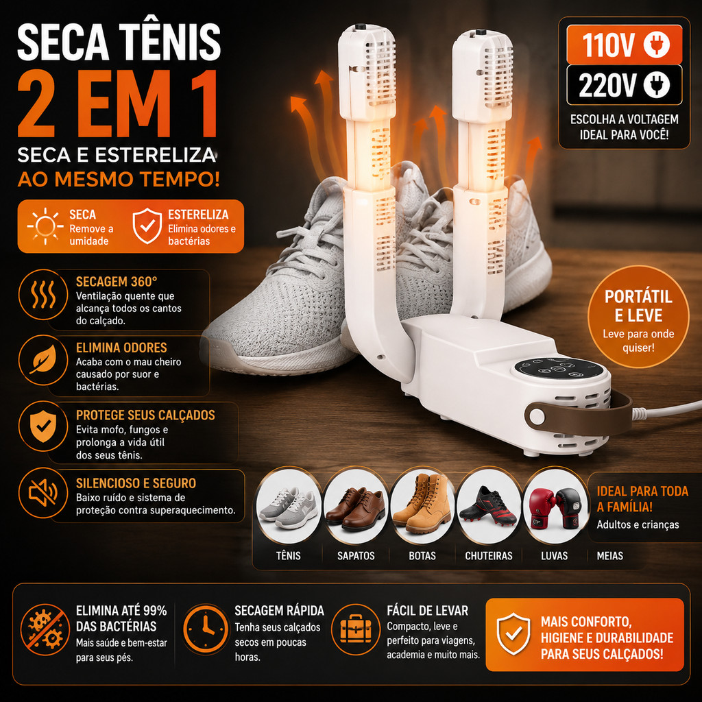 Seca Tênis Elétrico Esterilizador De Calçados 2