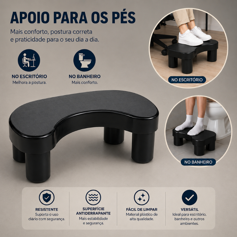 Banquinho Apoio De Pe Banheiro Cocoras Ergonomico 