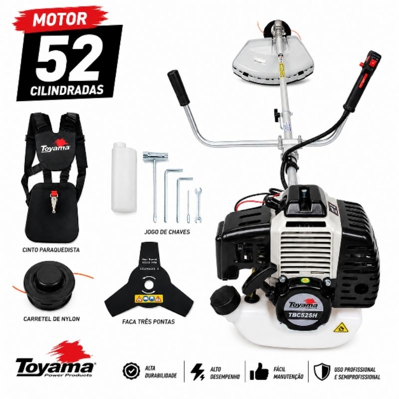 Roçadeira Toyama Tbc52sh Gasolina 2t 52cc Carrete