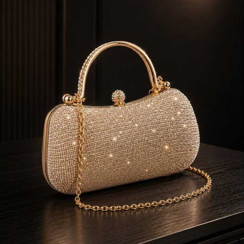 Bolsa feminina de festa e balada com lantejoulas, 