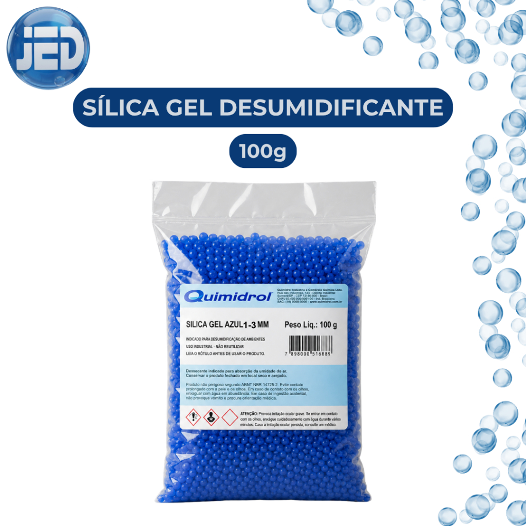 Gel De Sílica Quimidrol 1-3mm 100g Dessecante Umi