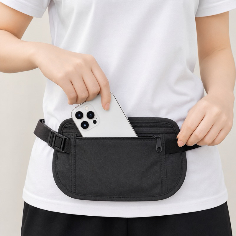 Pochete Doleira Slim Ultrafina Oculta Impermeável