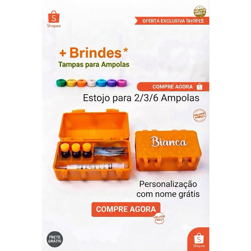 Estojo Porta Ampolas de 3ML para 6/3/2 ampolas + B