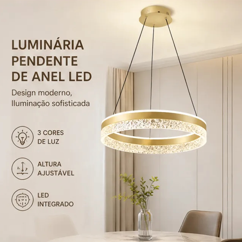 Luz de teto de anel dourado LED, temperatura de co