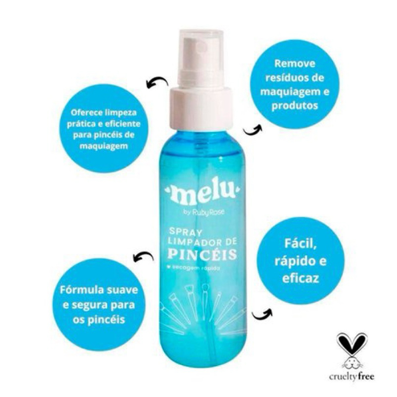 Spray Limpador de Pincéis Melu – Secagem R