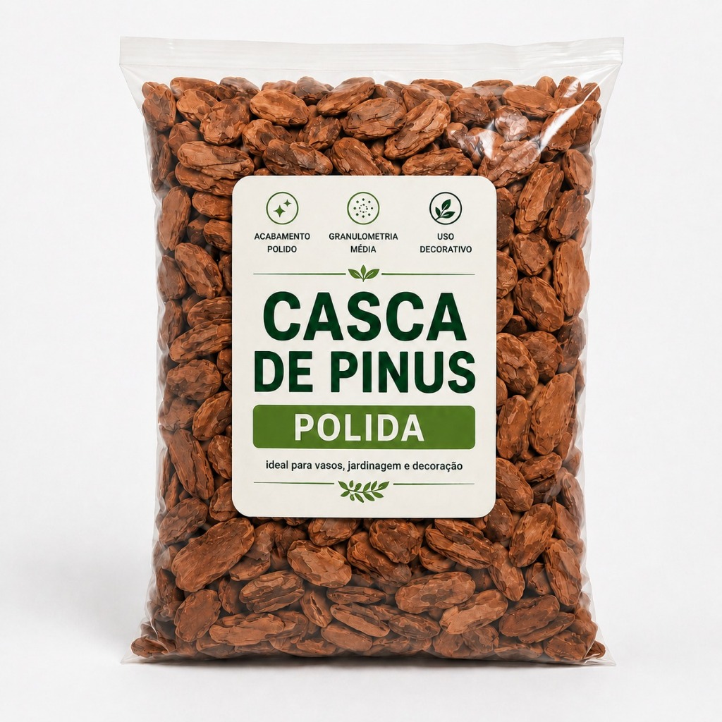 Casca de Pinus Polida Natural Pronta Para Uso Orqu