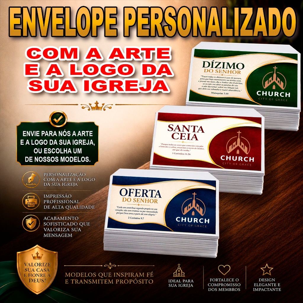 Envelope PERSONALIZADO com a Arte e a Logo da sua 