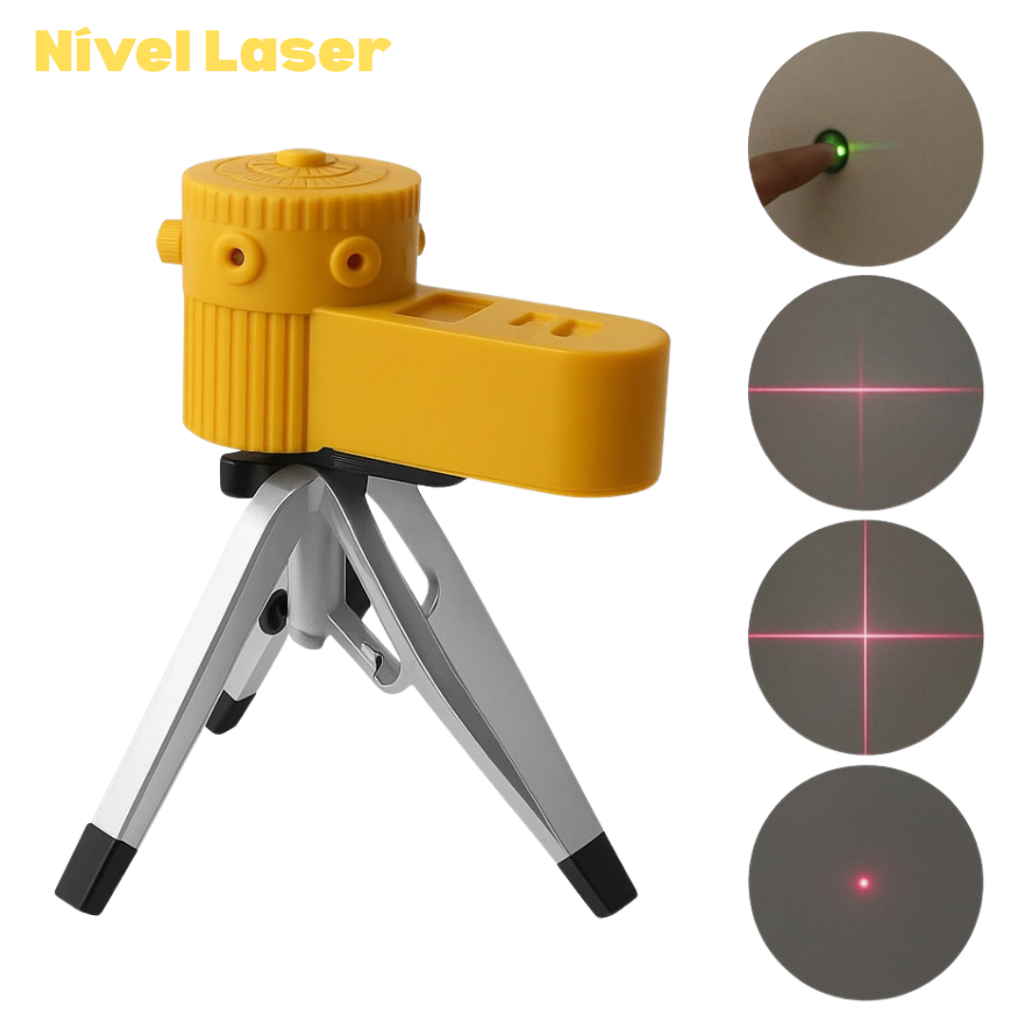 Nível Laser Tripé Ajustável Luatek 5 Linhas Ver