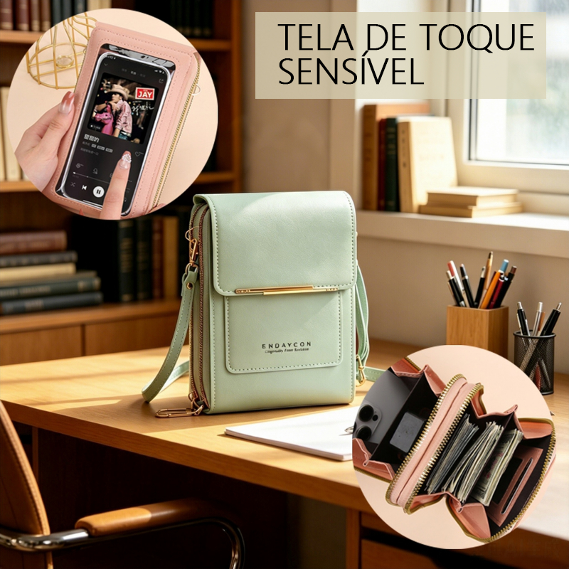 Bolsa Crossbody Porta Celular Feminina Multifuncio
