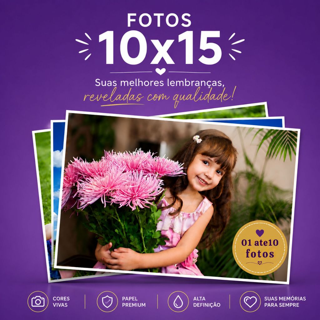 Revelação de Fotos 10×15 | Kit Personalizad