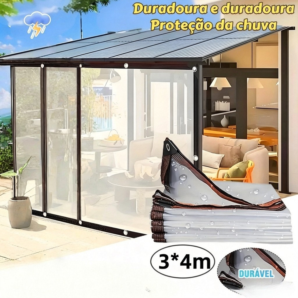 Lona Transparente Impermeável Durável Dupla Face