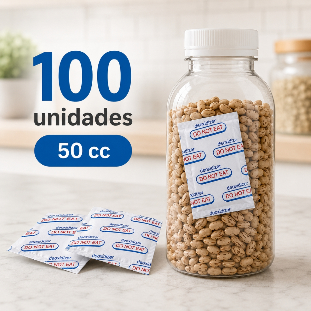 Kit 100 Sachês Oxyoff 50cc Absorvedor de Oxigêni