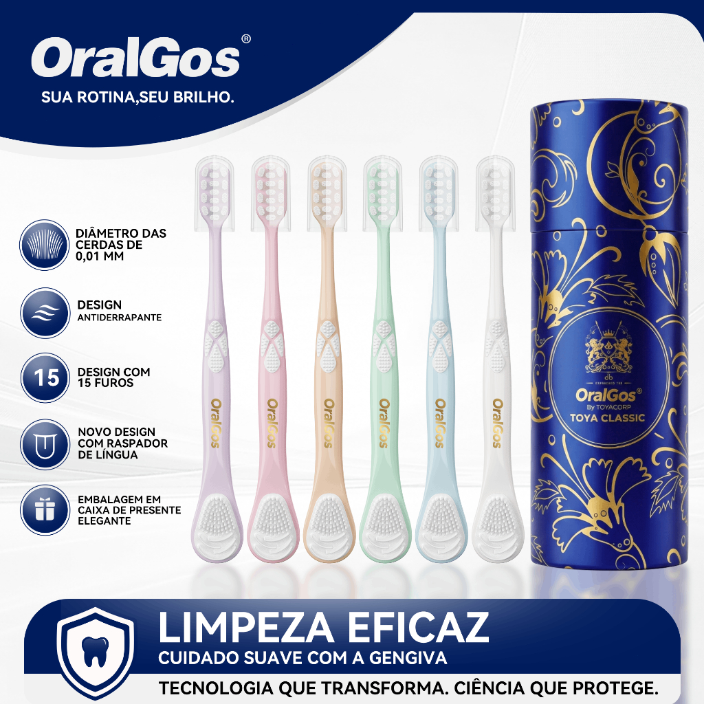 OralGos Escova de Dentes com Cerdas Ultrafinas,Lim