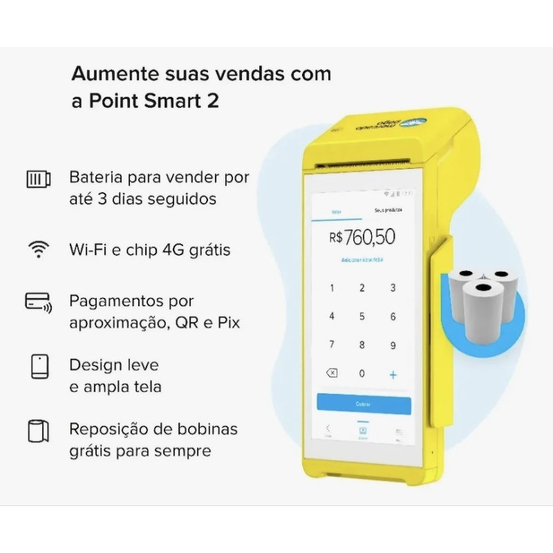 Maquininha Smart 2 Touch Mercado Pago