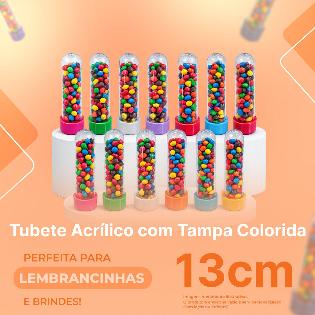 50 unidades Tubetes 13cm – Para Lembrancinha