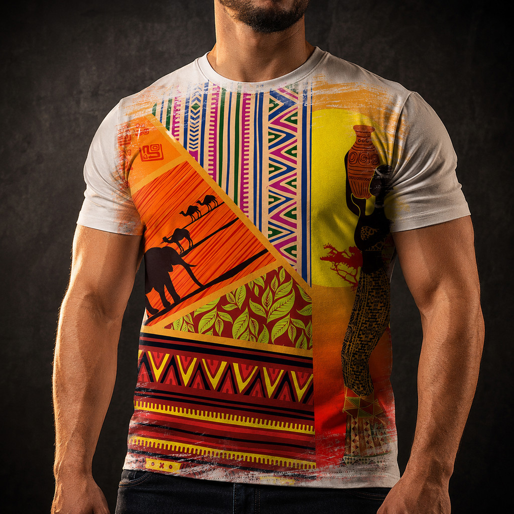 Camisa Camiseta Masculina Africana 59
