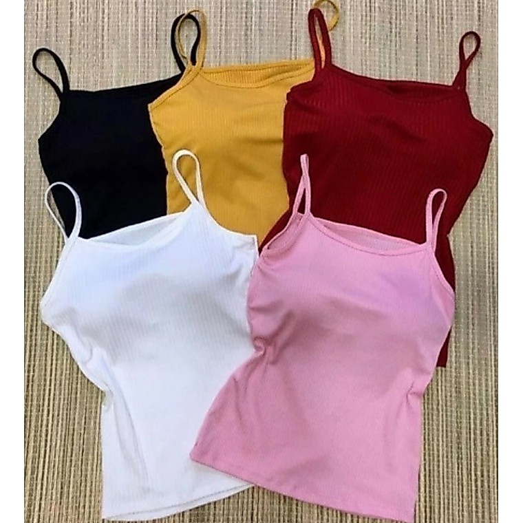 Blusinha Alcinha Canelada Com Bojo Roupa Regata Te