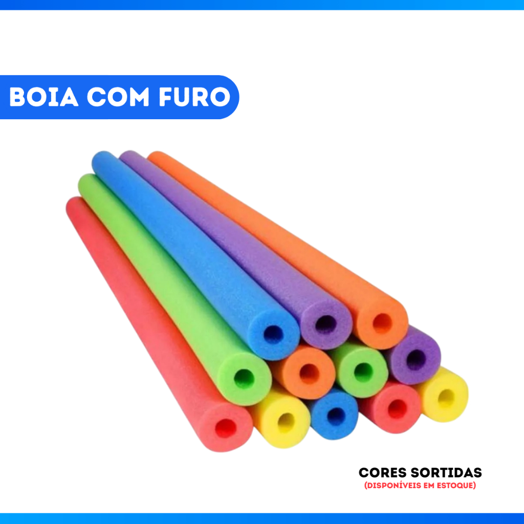 Boias Espaguetes Macarrão Para Piscina C/Furo Cor