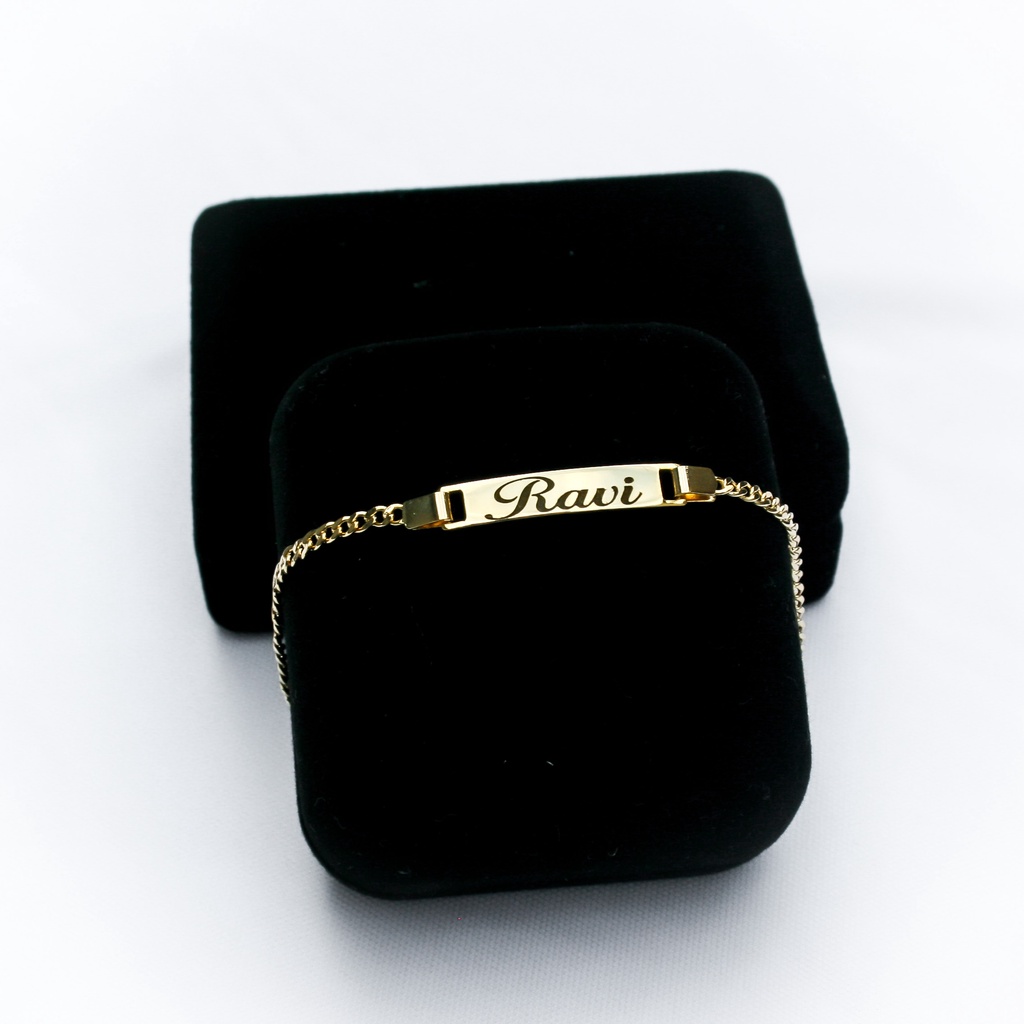 Pulseira Infantil Recém Nascido Banho Ouro 18k Gr