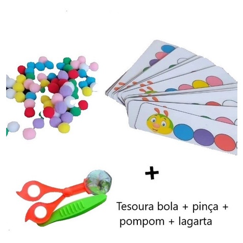 recurso pedagógico montessori tesoura bola + pin�
