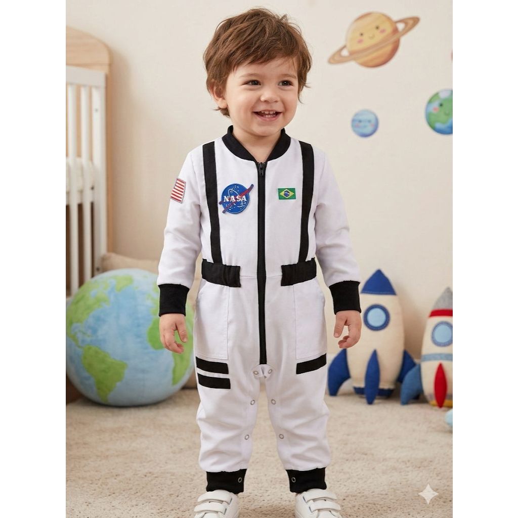 Macacão astronauta luxo com nome
