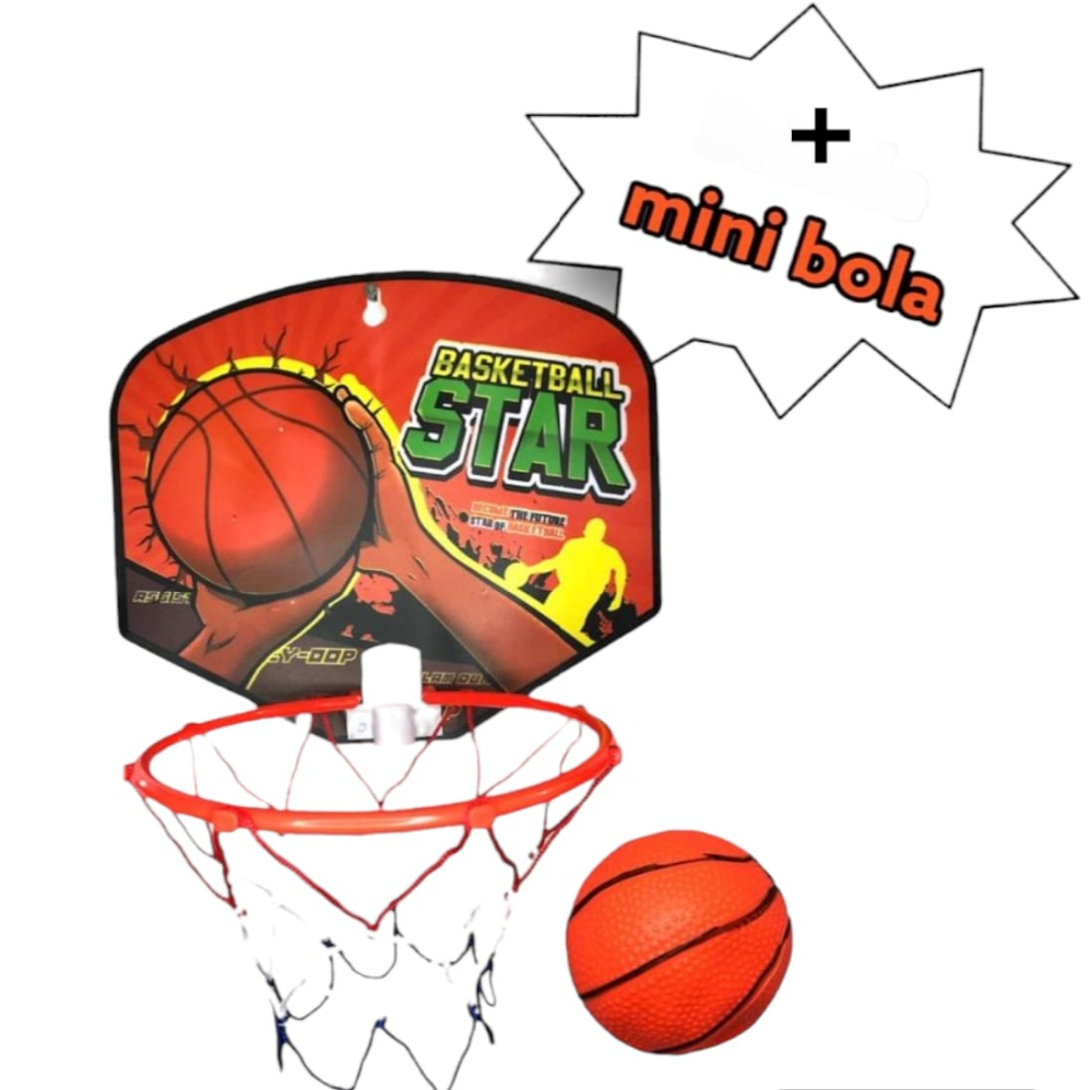 Cesta Basquete Infantil – Bola + Rede + Cest