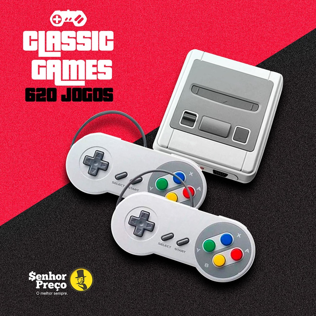 Video Game Super Mini 8 Bit 620 Jogos Retrô Com 2