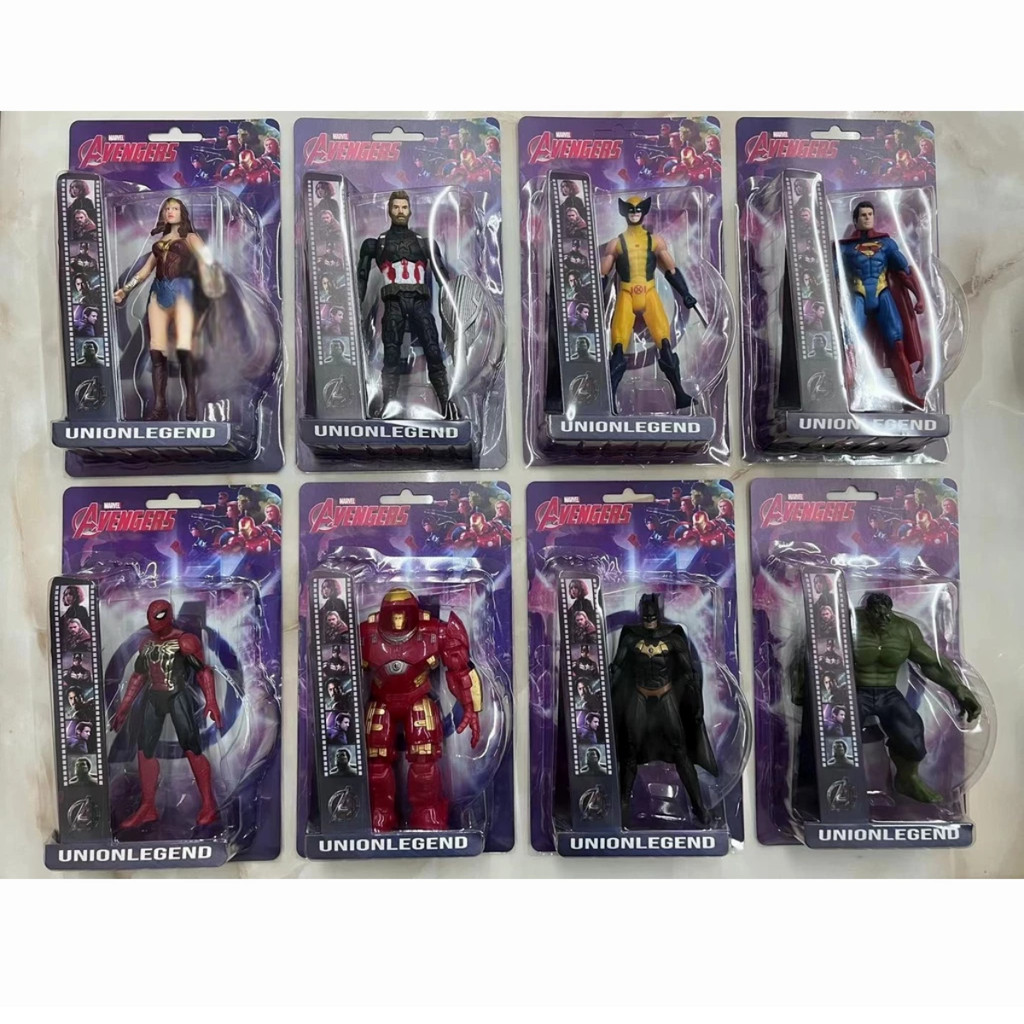 boneco vingadores articulado com  luz 16-18 cm uni