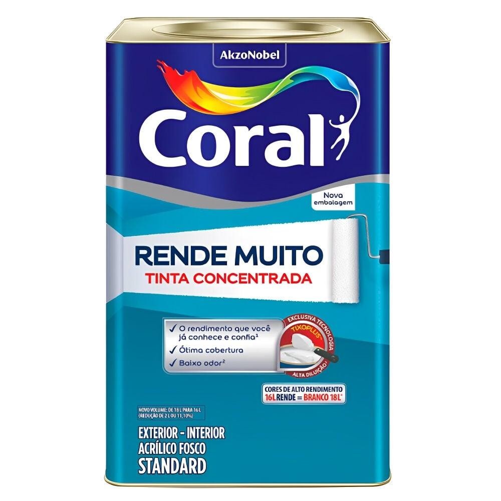 Tinta Acrílica Fosco Rende Muito Coral 16L Divers
