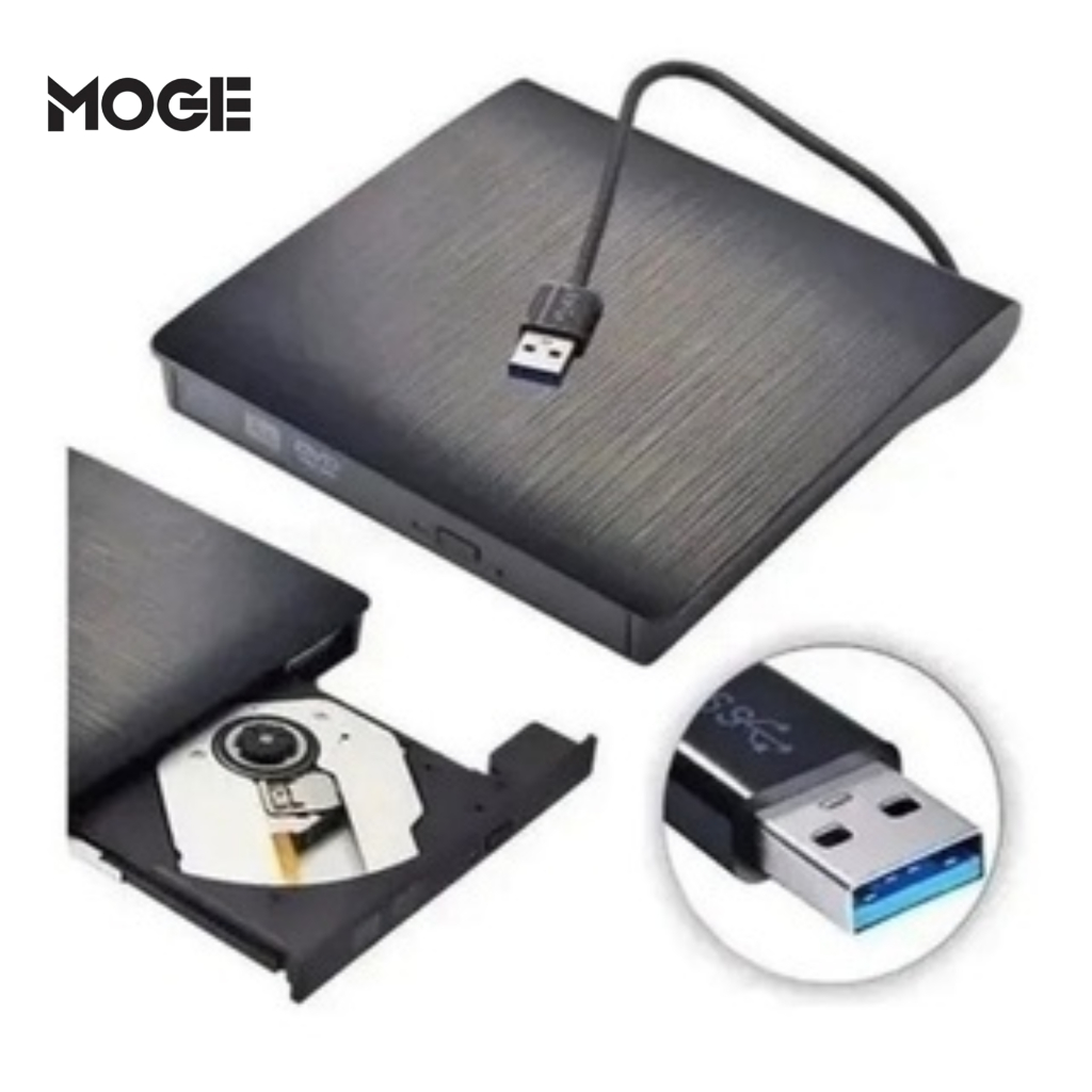 Leitor Gravador CD DVD Externo USB 3.0 Slim Portá