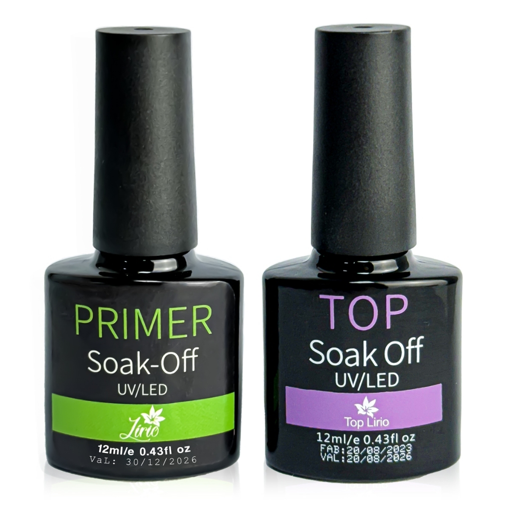Kit Top Coat e Primer Lirió Preparadores Unhas Ge