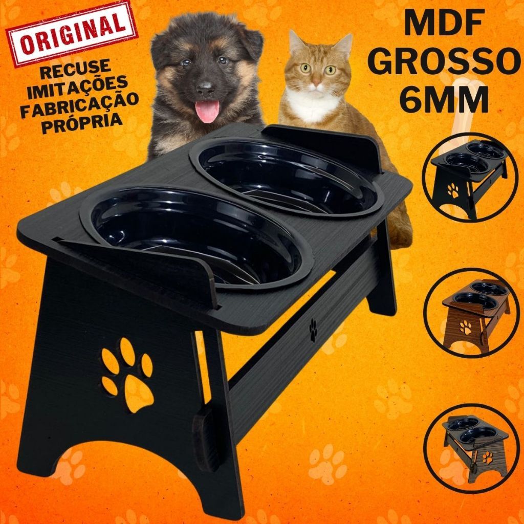 Comedouro Bebedouro Pet Elevado Para Gato e Cachor