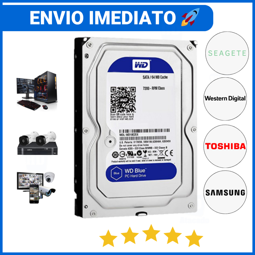 HD 500GB SATA 3.5 Interno para PC Desktop, DVR e C