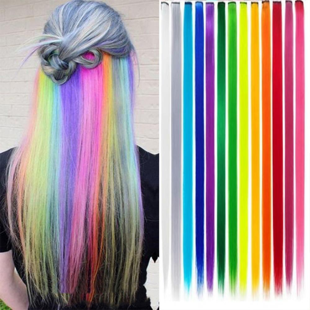 Trava De Cabelo Sintético Coloridas 55 cm Mecha C