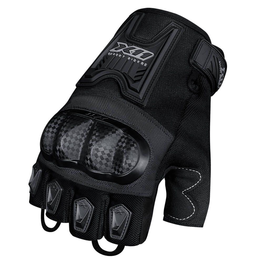 Luva X11 Blackout 2 Meio Dedo Motociclista Motoque