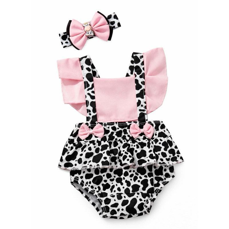 Roupa Bebê Menina Fazendinha Vaquinha Mesversári