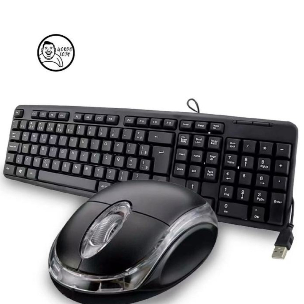 Kit Teclado E Mouse ABNT2 Fio USB Kit Pc Computado