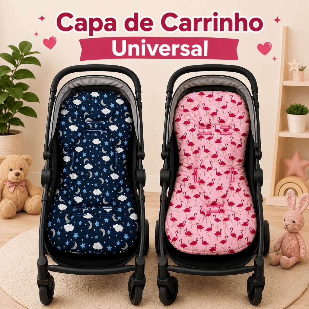 Capa carrinho de bebê acolchoada tamanho universa