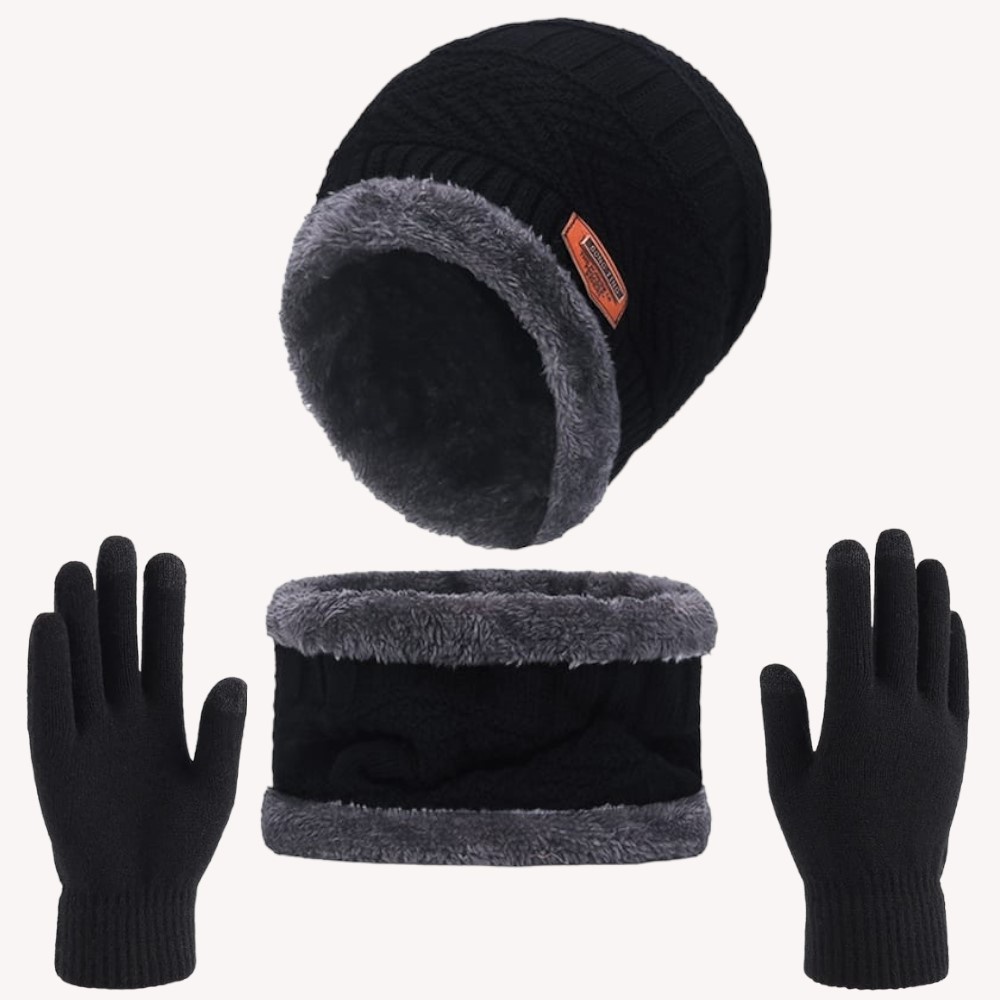 Touca de Frio Forrada + Gola Forrada + Luva normal