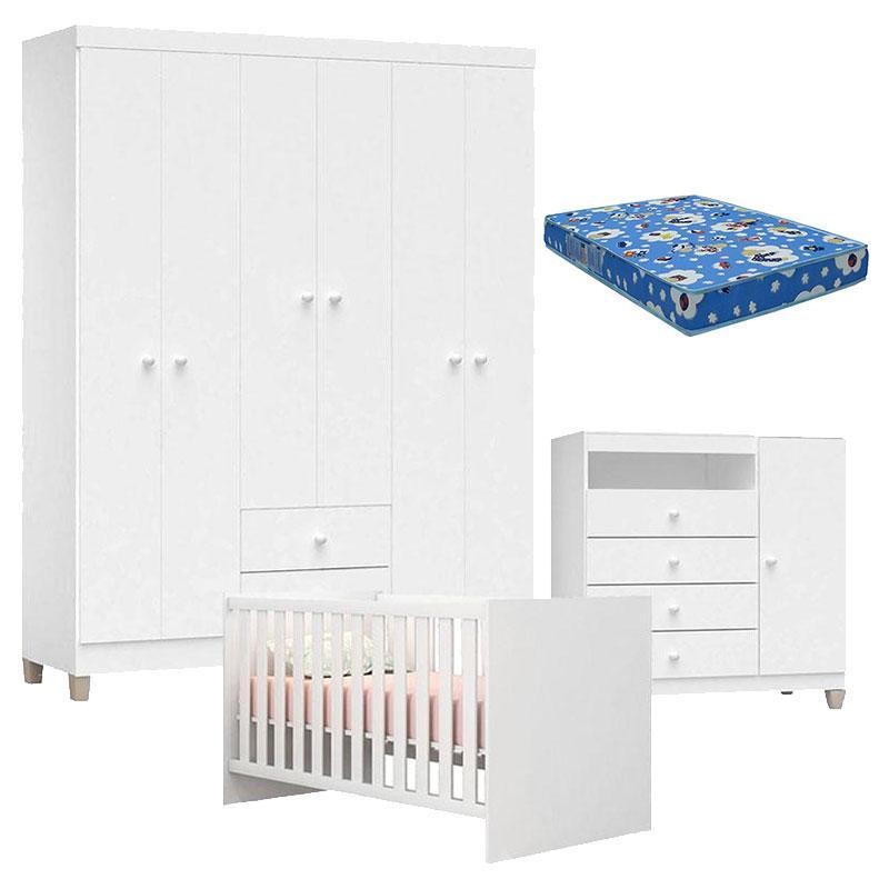 Quarto de Bebê 6 Portas Ternura Baby com Berço A