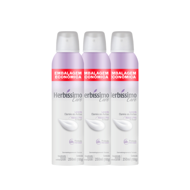 Kit Desodorante Aerossol Antitranspirante Herbissi