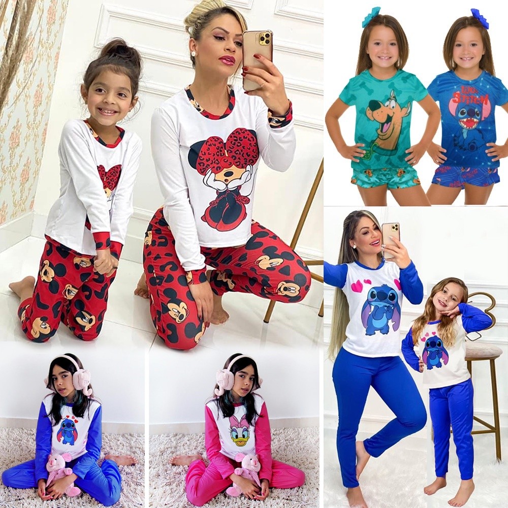 Kit Pijama Infantil Frio Manga Longa e Calça Pers
