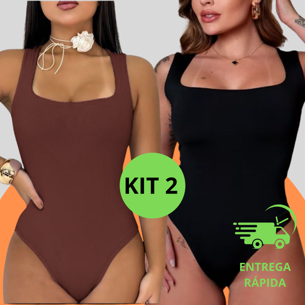 Body Feminino Regata Decote Quadrado Forrado Bori 